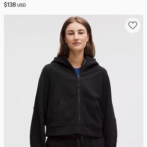 Lululemon Scuba Black Cropped Hoodie, women size XS/S